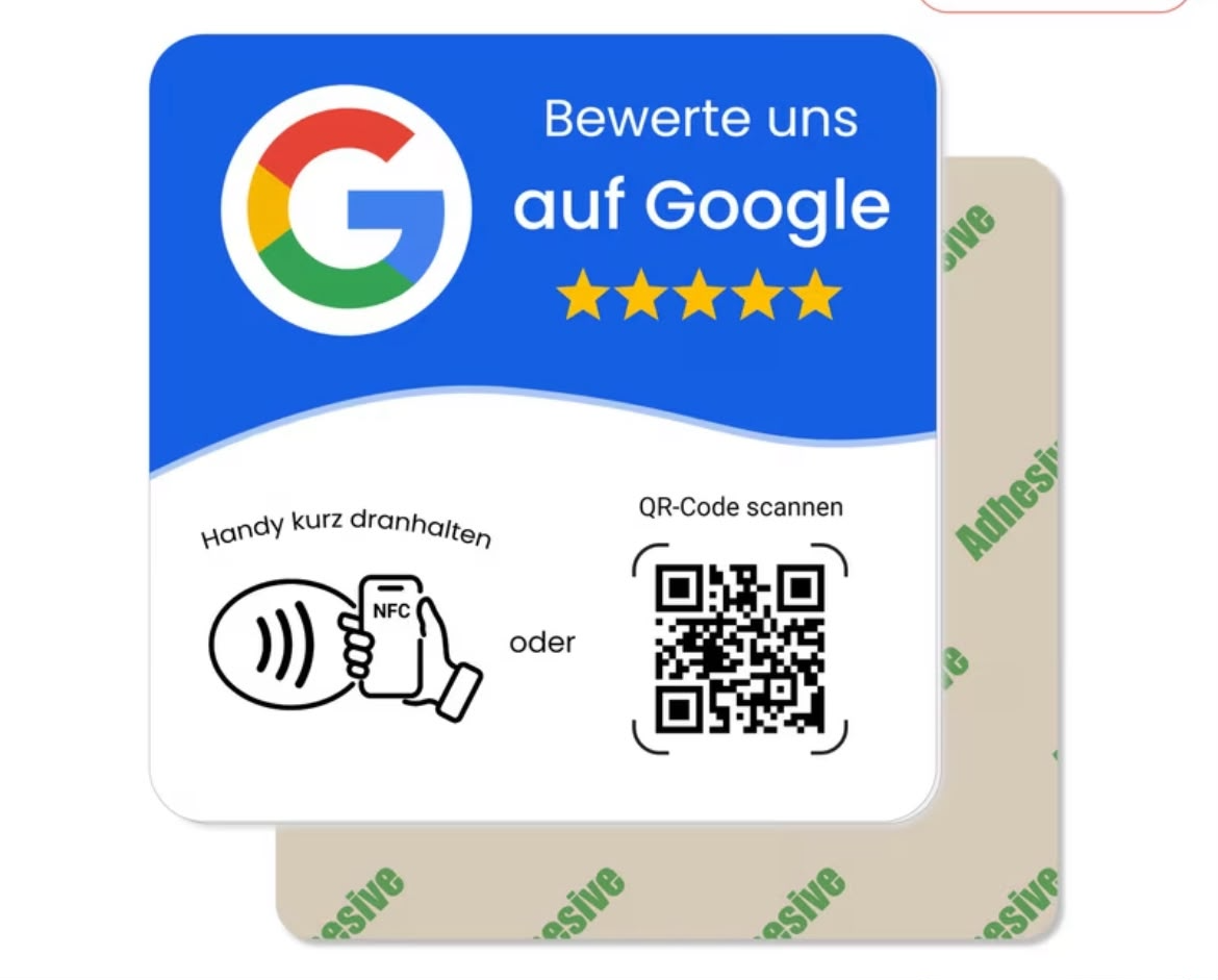 NFC Google Review Aufkleber – Bewerte uns auf Google